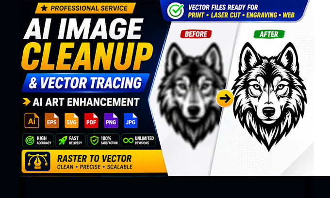 clean up, enhance and vectorize your ai generated image or logo