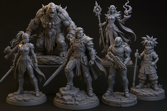 sculpt custom miniature, figurine and 3d print model
