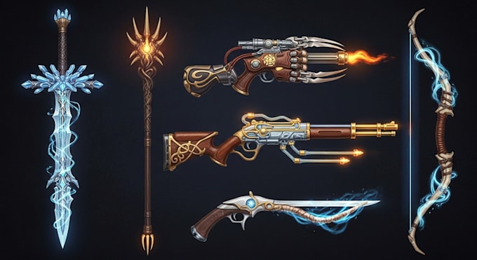 design unique weapons illustrations