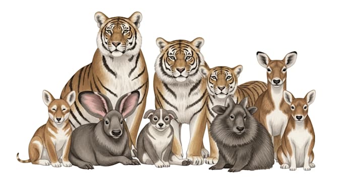 draw cute cartoon or animal illustration