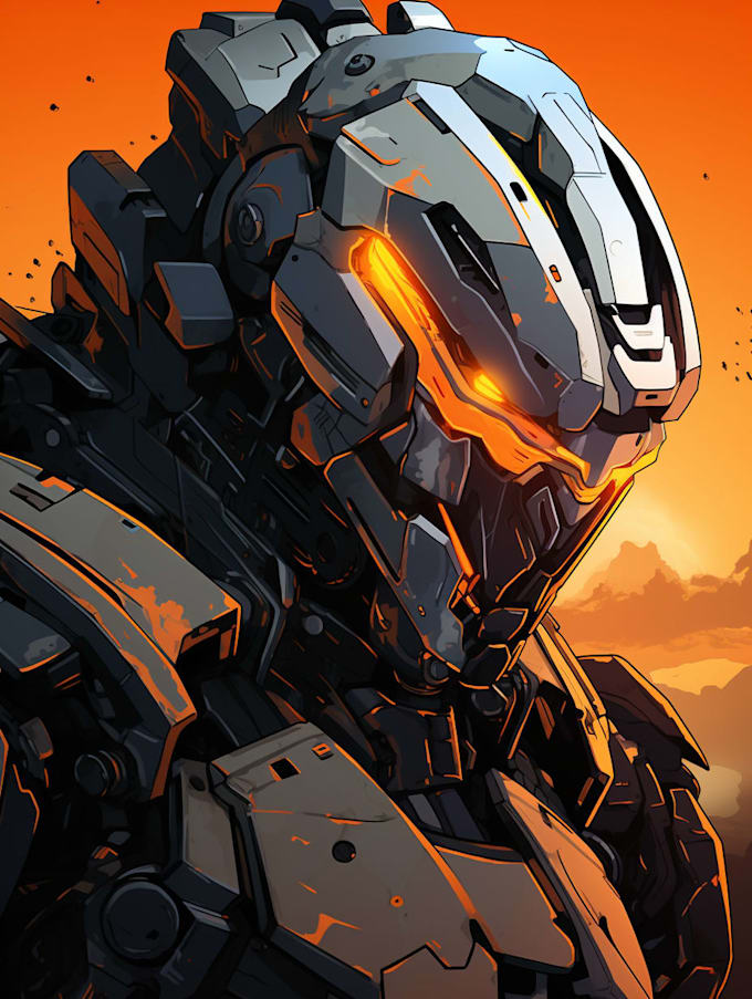 draw , transformers,  robot in anime manga style