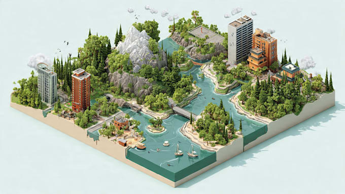 create a isometric map vector illustration