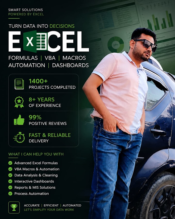 create professional excel dashboard, reports, KPI dashboard and data analysis