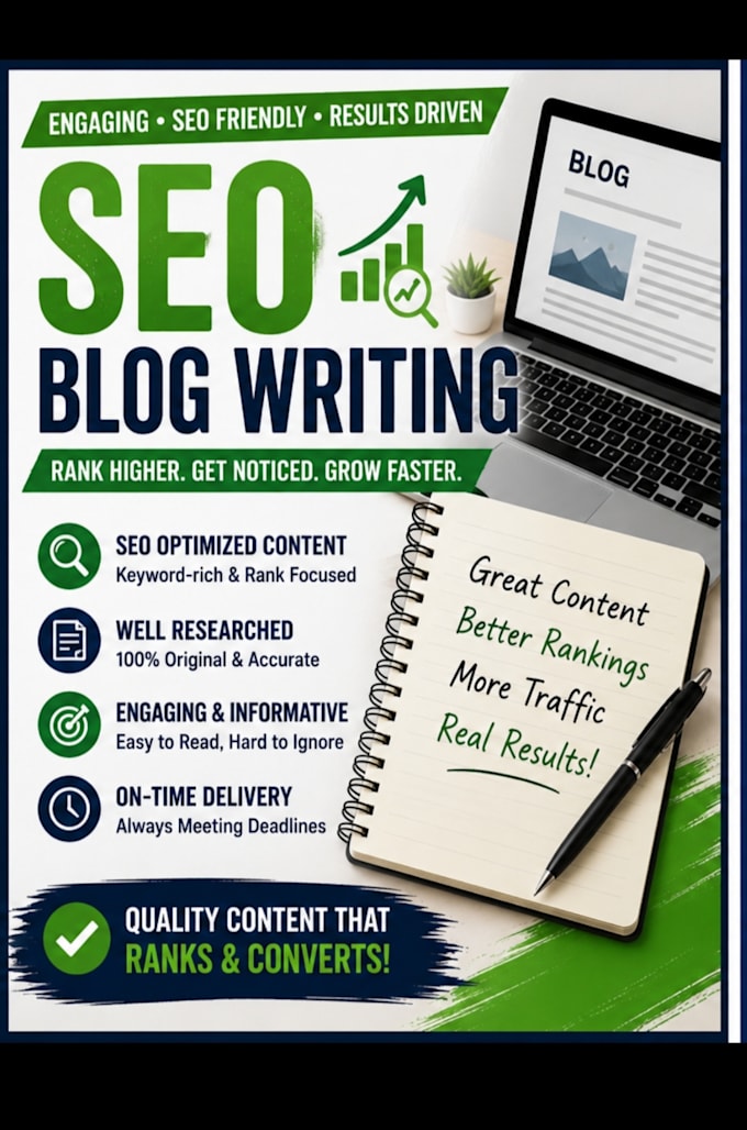 write SEO optimized blog posts and articles for your website