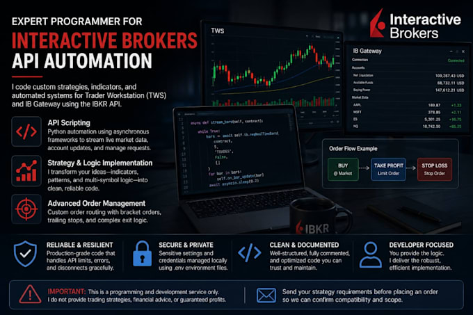 code custom trading scripts and bots for ibkr and robinhood
