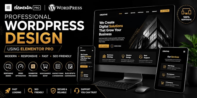 redesign or custom a professional website using elementor