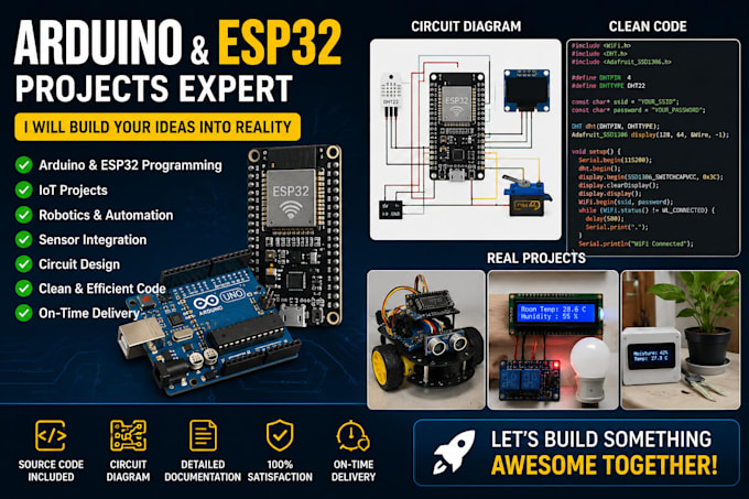 develop arduino esp32 and iot projects