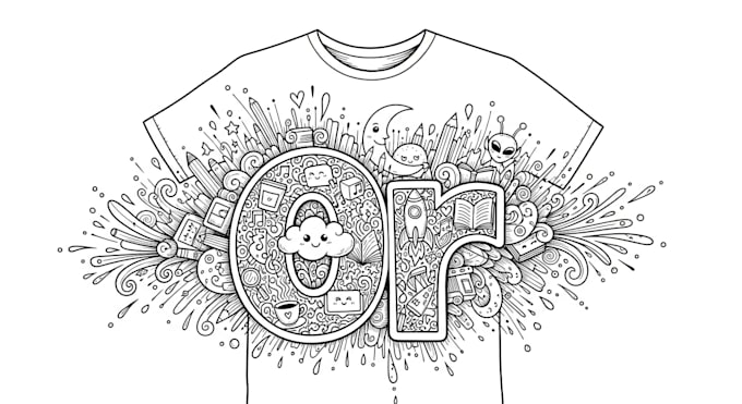 draw doodle art name or merch design