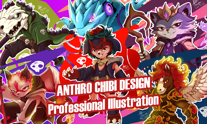 draw fantasy chibi anthropomorphic characters