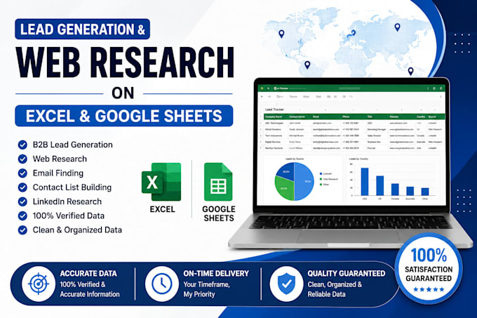 do lead generation, web research and data collection