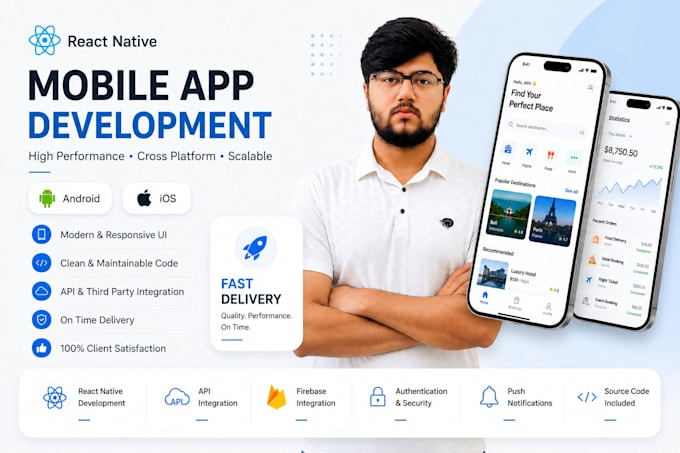 build react native android and ios app