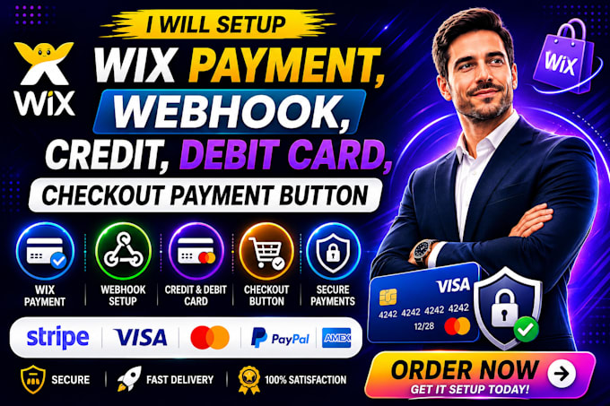 setup wix payment webhook credit debit card checkout payment button