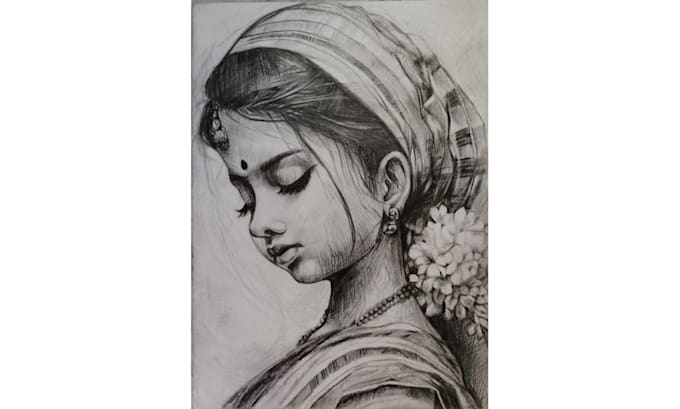 draw a hyper realistic charcoal or pencil portrait