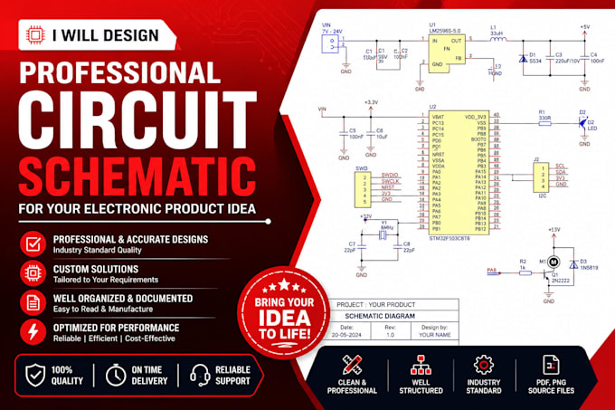 design professional circuit schematic for your electronic product idea