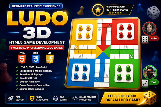 develop a professional HTML5 ludo game with source code