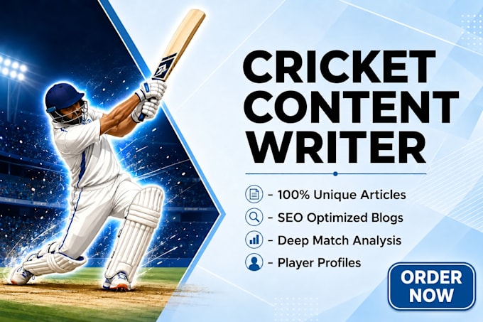 write expert cricket articles and match analysis
