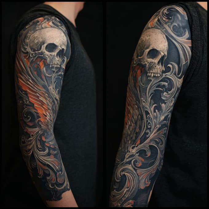 draw a attractive tattoo sleeve art