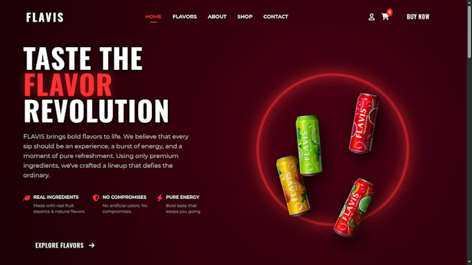 create a modern 3d product landing page website