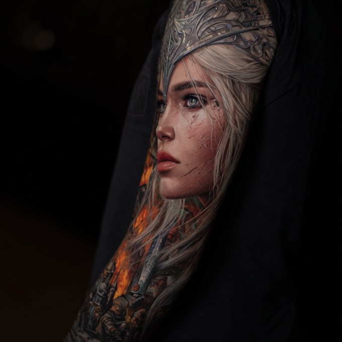 create a beautiful tattoo sleeve art