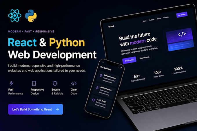create a custom full stack website with react and python
