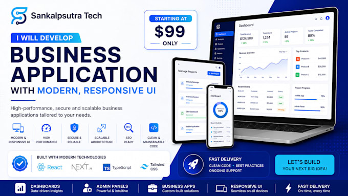 develop business application with modern responsive UI