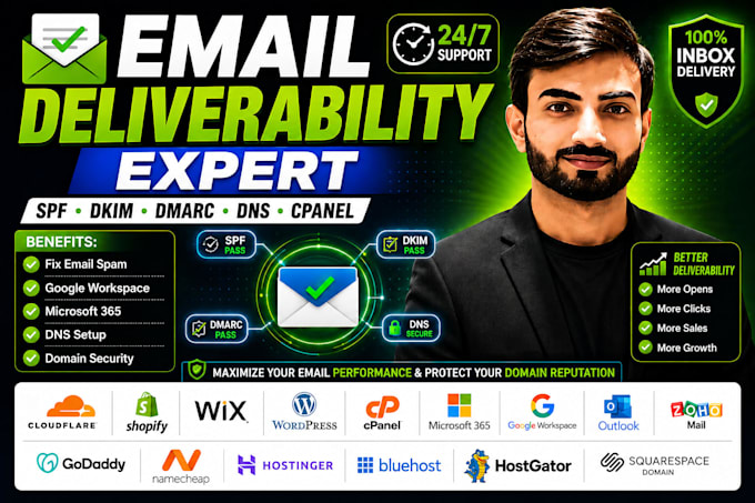 fix email deliverability, spf, dkim, dmarc, dns, google workspace, microsoft 365