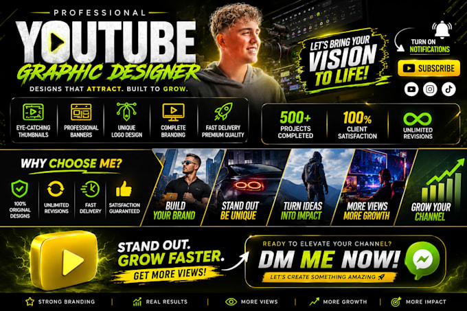 create epic youtube banner and logo