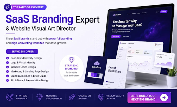 create saas branding, website design and visual identity