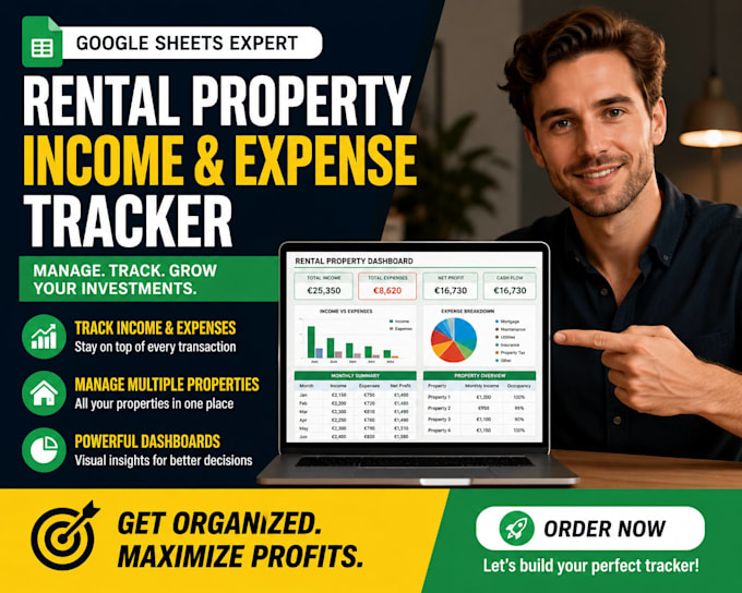 do rental property income, expense tracker, google excel sheet ai using claude