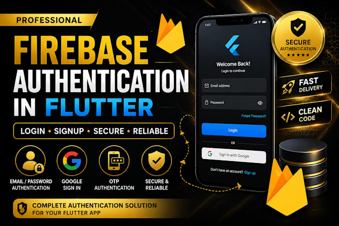 setup firebase authentication in flutter app login signup
