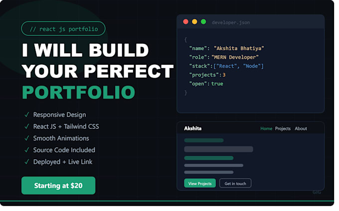create portfolio for developers and designers