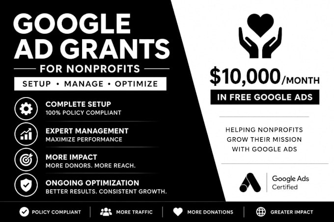 set up manage and optimize google ad grant for nonprofit