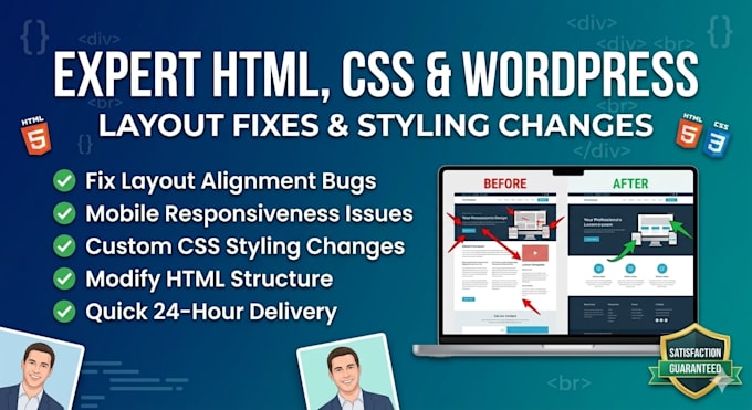 fix wordpress CSS bugs and do custom HTML CSS changes