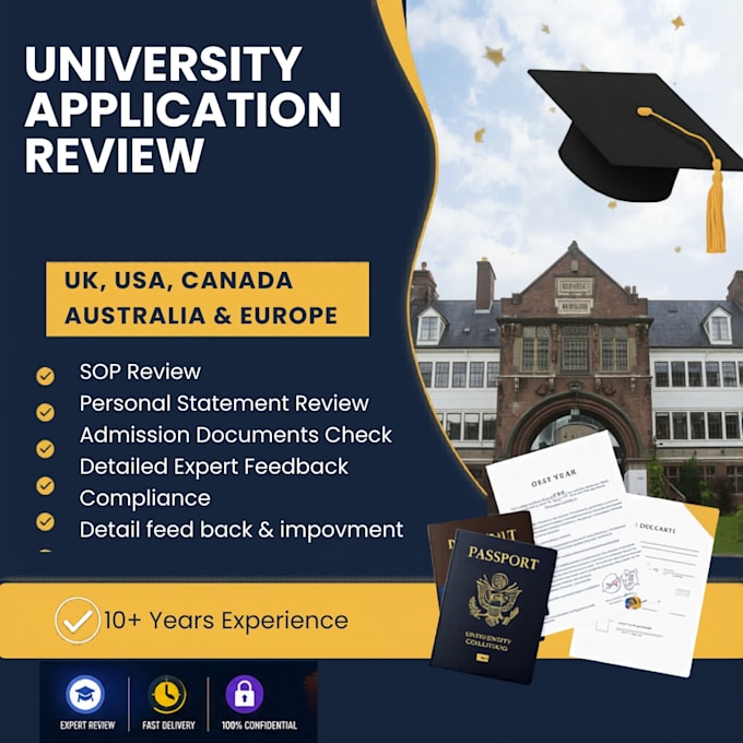 review your sop, university application, and supporting documents