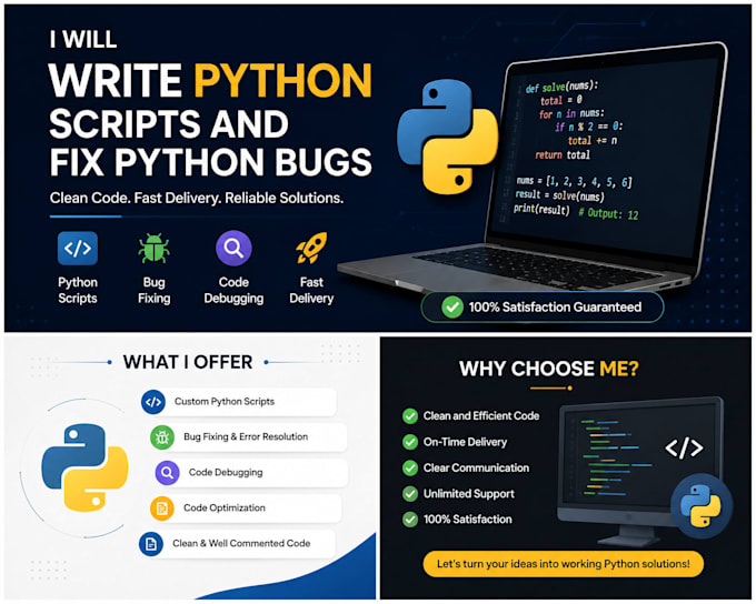 write python scripts and fix python bugs
