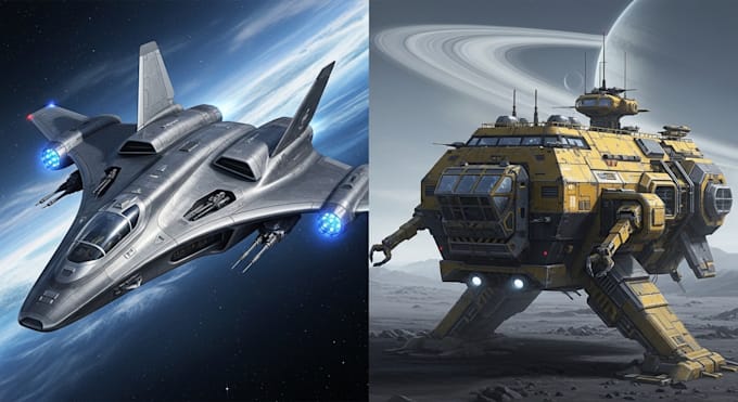 draw high quality spaceship concept