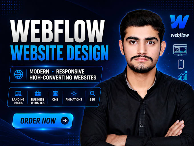 design a modern webflow landing page