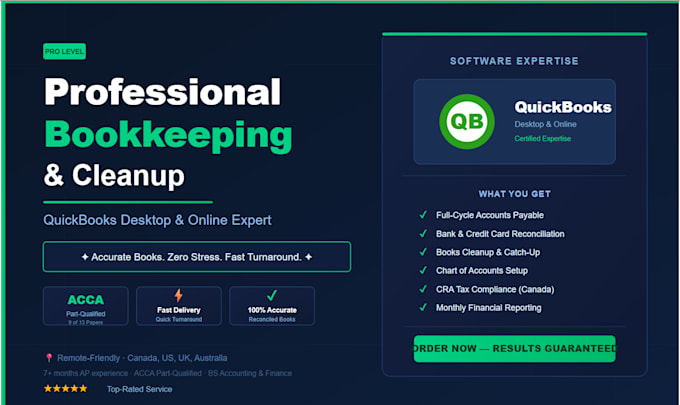 do qbo, qbd, xero monthly bookkeeping, cleanup, or catch and bank reconciliation