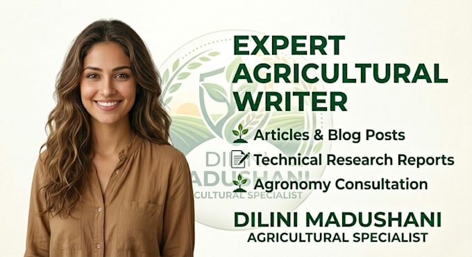 agriculture consulting, technical research writing, data analysis