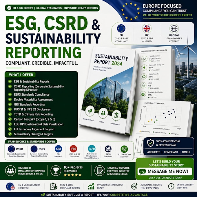 prepare esg, csrd, esrs and sustainability reports