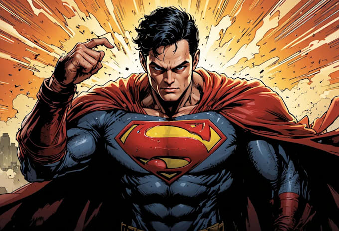 create custom superhero comic book illustrations