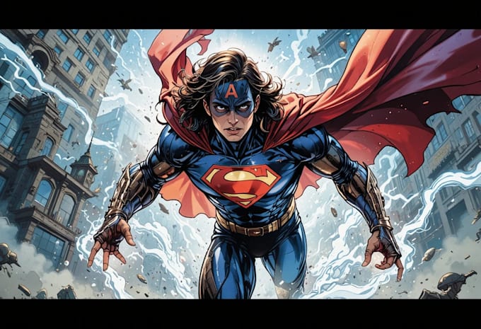 draw stunning superhero comic art for your project