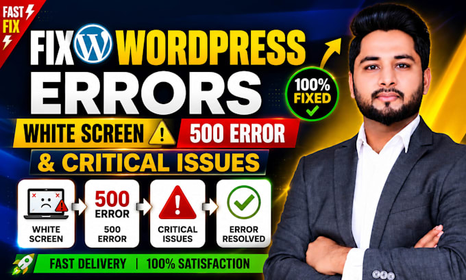 fix wordpress errors, white screen, 500 error and critical issues