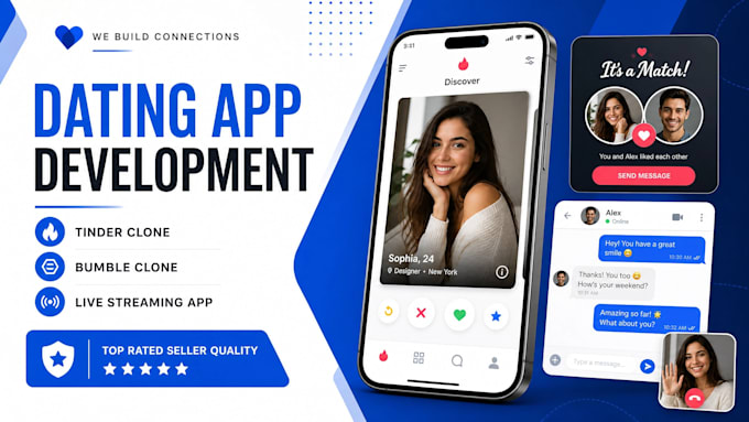develop dating app, tinder clone, bumble clone,