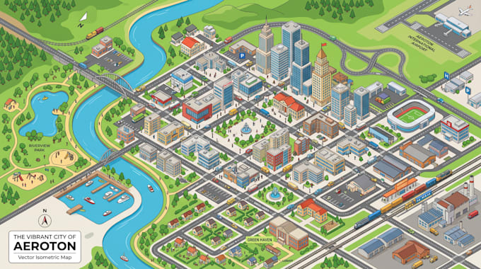 create professional isometric maps, interactive maps and vector map illustration