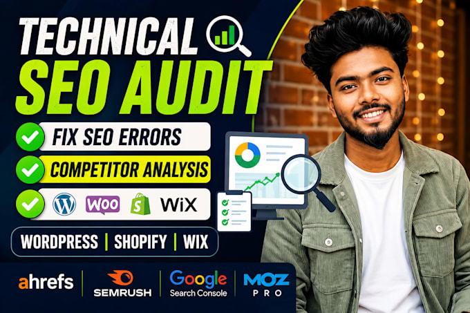 fix SEO issues and analyze competitors for wordpress shopify wix