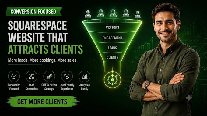 design a conversion focused squarespace website that attracts clients