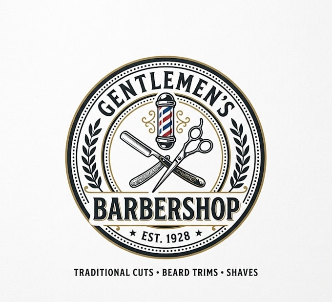 design a modern typography based barber shop logo