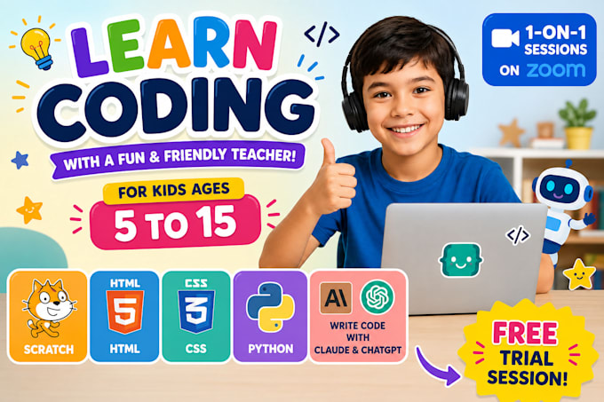 teach coding to kids with scratch, python, and claude