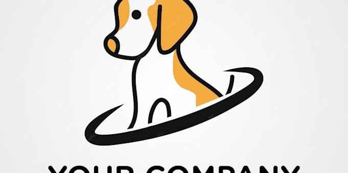 design a professional dog cartoon logo with copyright